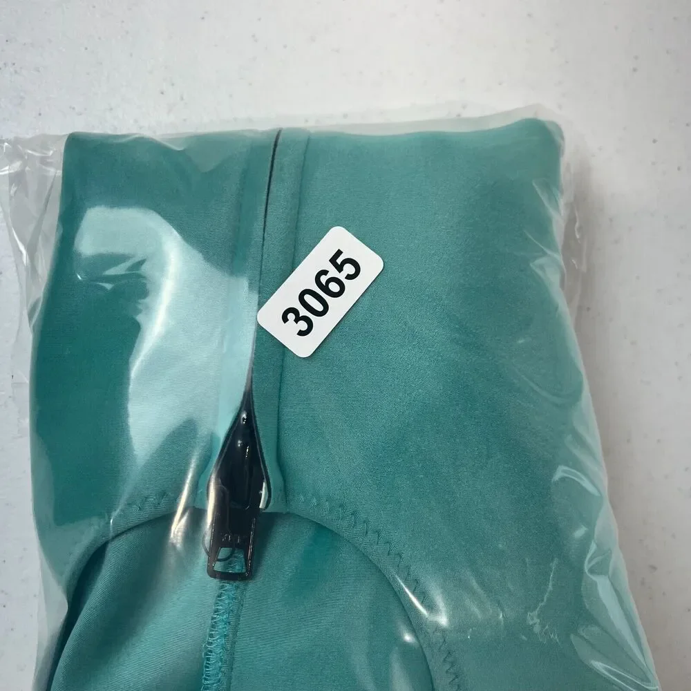 Lisa Marie Fernandez Farrah Swimsuit Size‎ 3 US 6-8 Teal Bonded Zip Up One Piece